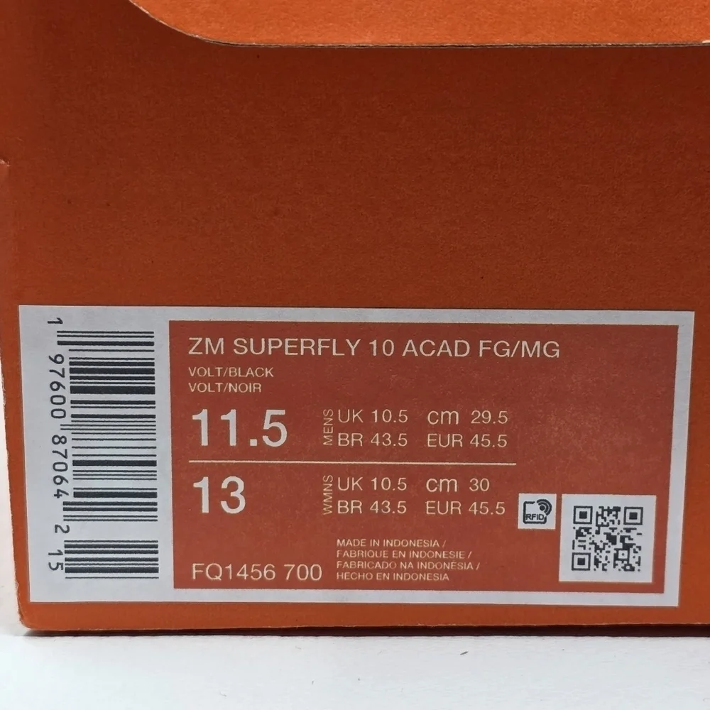Nike Mercurial Superfly 10 Academy FG Voltage Pack FQ1456-700 Mens Size 11.5 New